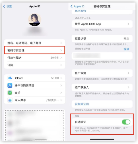 大新苹果手机维修分享iOS 16 自动验证功能开启方法 