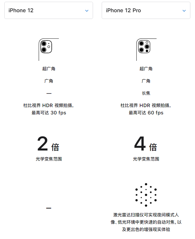 大新苹果手机维修分享苹果 iPhone 12 与 iPhone 12 Pro 选哪款 